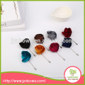 6 color Custom handmade felt fabric rose rolling lapel pins flower